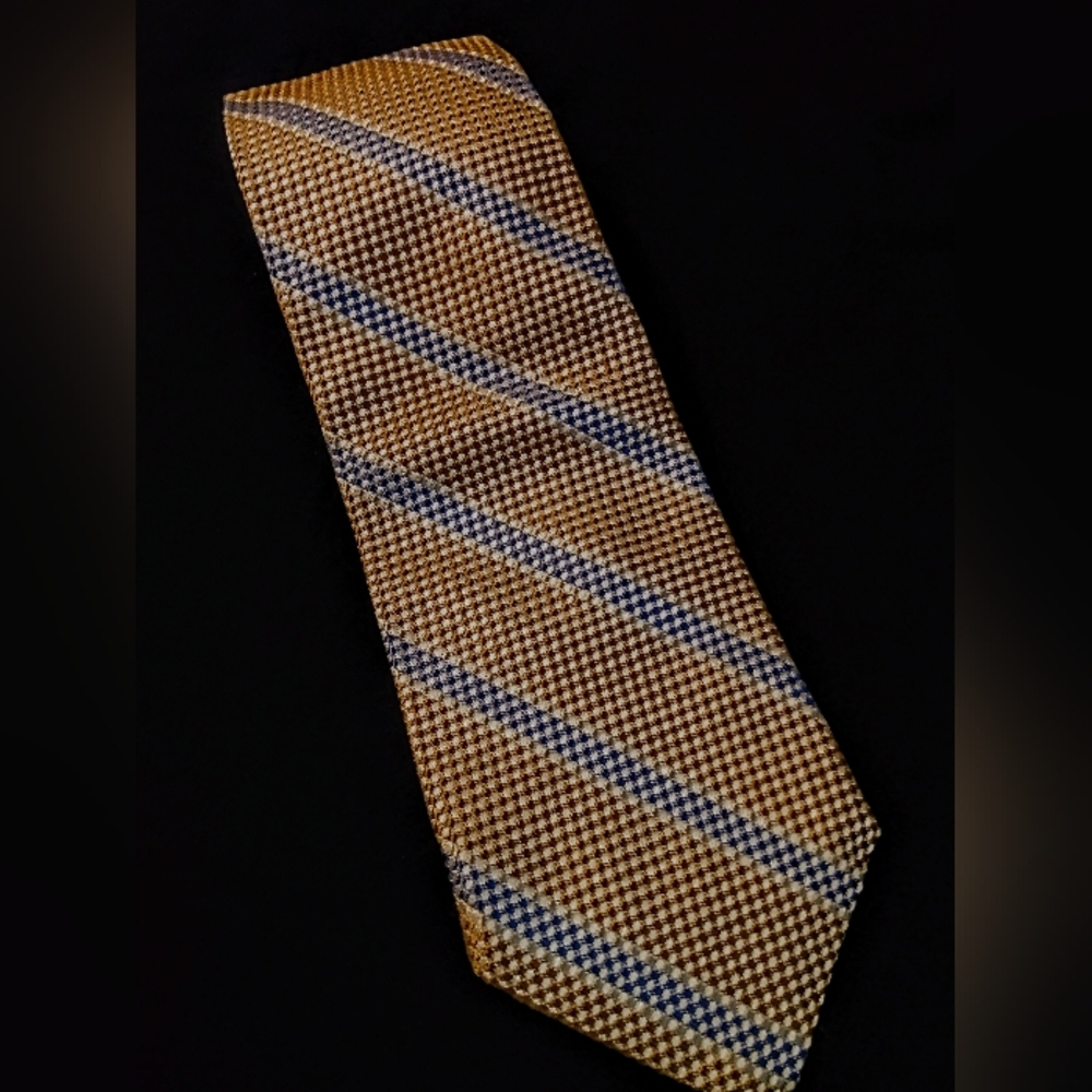 Robert Talbott Brown Tie with Blue Stripes